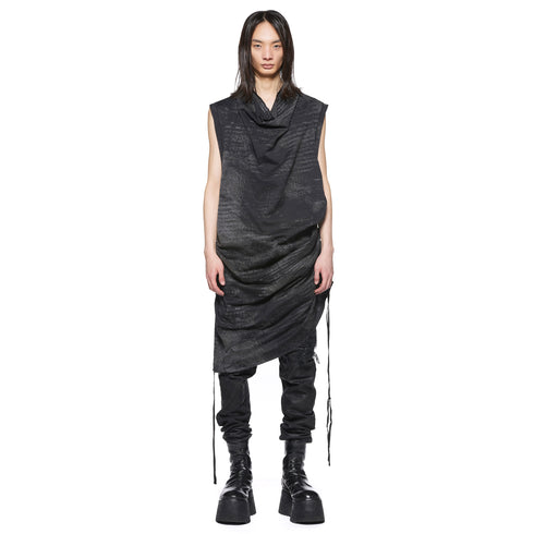 JULIUS 917KNM4 Bk Noise / Digital Noise Shirring Top